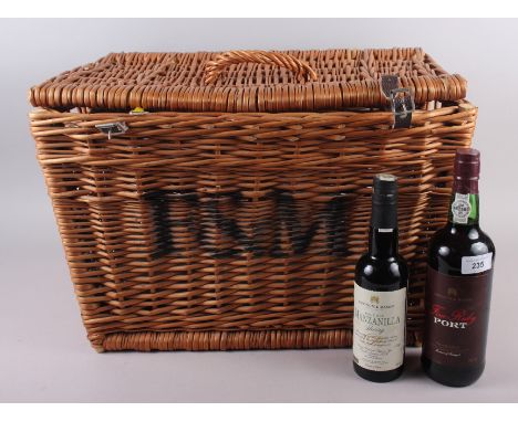 A bottle of Fortnum &amp; Mason Fine Ruby Port, a Fortnum &amp; Mason Pale Dry Manzanilla Sherry and a Fortnum &amp; Mason ha