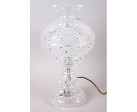 A Waterford crystal table lamp, 14" high 