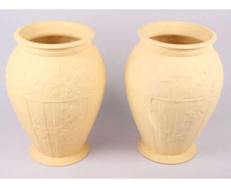 A pair of Wedgwood caneware vases, Shelley teacups and saucers, Denby "Greenwheat" pattern and various other 20th century cer