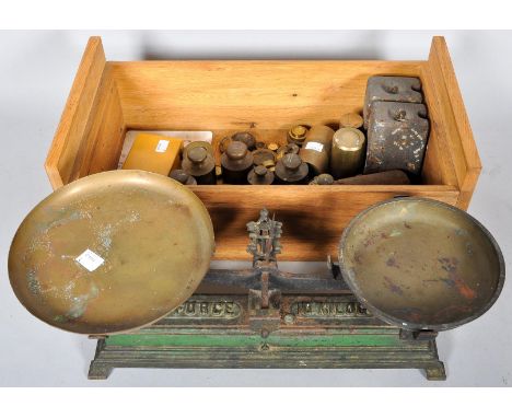 A set of scales with a good collection of assorted weights