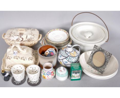 A Poole pottery vase and other ceramics