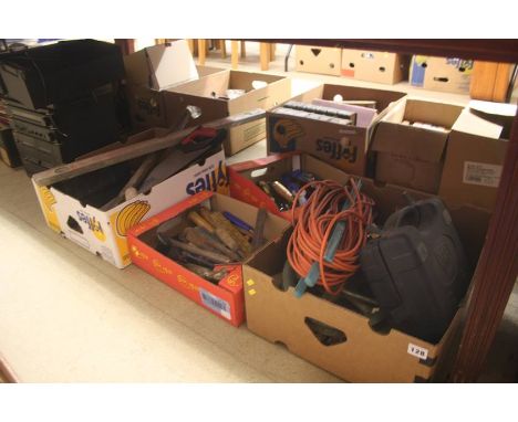 Four boxes of tools, a HI-Fi and LP's