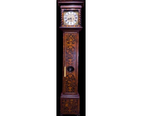 A fine and rare William and Mary Walnut and Marquetry longcase clock with eight-day movement signed on the dial. Edward Stant