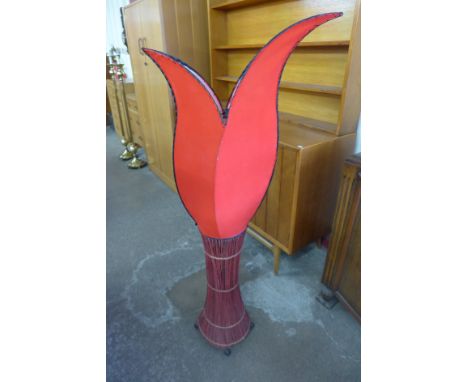 A 1970's style tulip shaped floor lamp