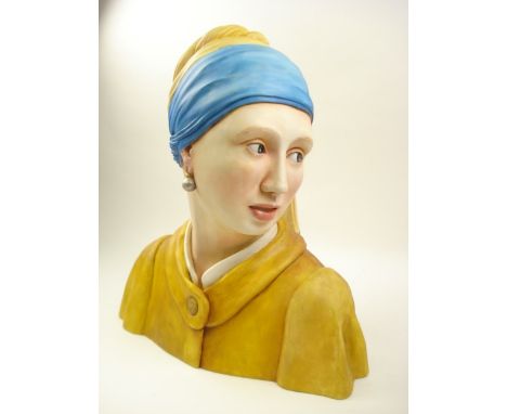 The Girl with The Pearl Earring: a contemporary resin and painted bust by David Holland and Neil Burford.
