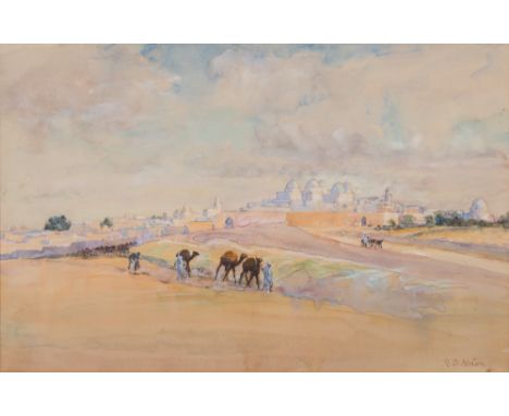 R D Norton [Exh.1904-1929]- La Mosquee des Sabres Kairouan, Circa 1928signedwatercolour31 x 48cm.* Notes  Exhibited. The Fine