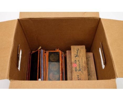 A collection of sets and part sets of 'Primus' Magic lantern Slides:, including seven original boxes.