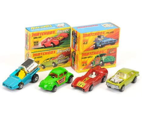 Matchbox Superfast group (1) 42b Tyre Fryer -&nbsp; metallic blue body with gloss paint finish, lemon yellow interior, gloss 