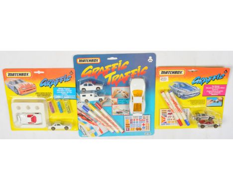 Matchbox Superfast a group of Graffix and Graffic (1) GF-130 3-model set includes Vauxhall Astra GTE Police Car and Security 