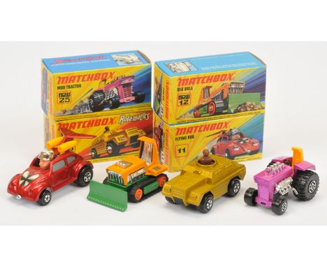 Matchbox Superfast group (1) 11b VW Beetle Flying Bug Dragster - metallic red body with heart shaped hood label, grey windows