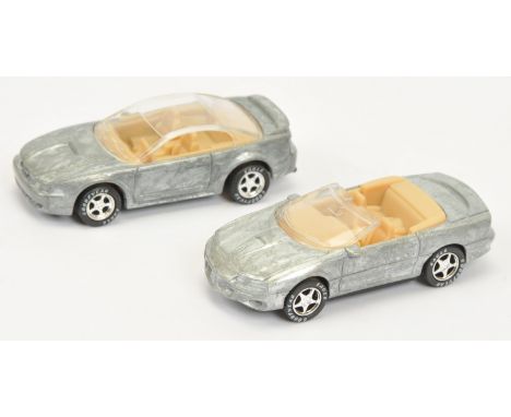 Matchbox Superfast  Pre-production Colour Trial Model pair (1) "99" Mustang- bare metal body with gloss lacquered finish, tan