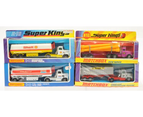 Matchbox Superkings, a mixed boxed group of Articulated Trucks to include, (1) K-10 Pipe Truck, (2) K-16 Articulated Petrol T