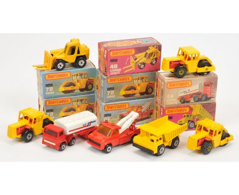 Matchbox Superfast a mixed boxed group of Commercial/Construction Vehicles to include, 14d Leyland Petrol Tanker, 48c Sambron