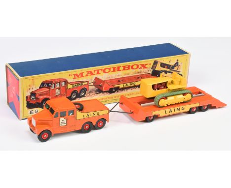 Matchbox King Size K8 Scammell 6x6 Ballast Tractor with Low Loader Trailer &amp; Caterpillar Tractor load - Ballast Tractor h