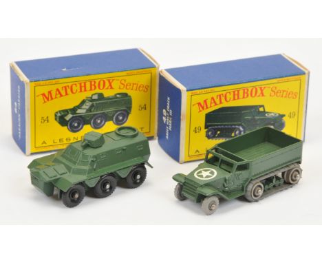 Matchbox Regular Wheels Military pair (1) 49a US Army Half Track - Stannard Code 6 - 20-tread grey plastic front wheels, grey