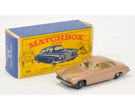 Matchbox Regular Wheels 28c Jaguar Mark 10 - metallic brown body &amp; engine bay, clear windows, ivory interior, gloss black