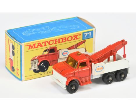 Matchbox Regular Wheels 71c Ford Esso Heavy Wreck Truck - Stannard Code 2 - red cab &amp; jib with red plastic hood, dark amb