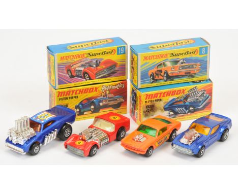 Matchbox Superfast group (1) 8b Ford Mustang Wildcat Dragster - bright orange body with type 2 labels, dark green windows, le