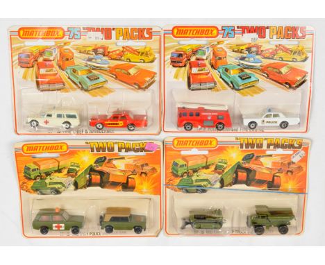 Matchbox Superfast Twin Packs - (1) TP12 Military Police and Field Car (2) TP16 Military Dump Truck and Bulldozer (3) TP10 Fi