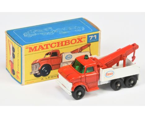 Matchbox Regular Wheels 71c Ford Esso Heavy Wreck Truck Stannard Code 6 - red cab &amp; jib with red plastic hook, dark green