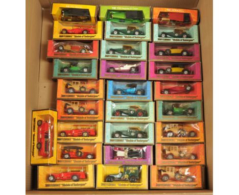 Matchbox, Models of Yesteryear a boxed group of Woodgrain Models to include, Y16 1928 Mercedes SS Coupe with dark green wheel