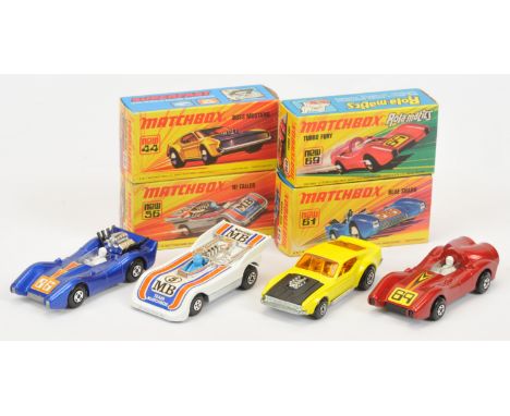 Matchbox Superfast group (1) 44b Boss Mustang - lemon yellow body with gloss paint finish, matt black hood, chrome interior, 