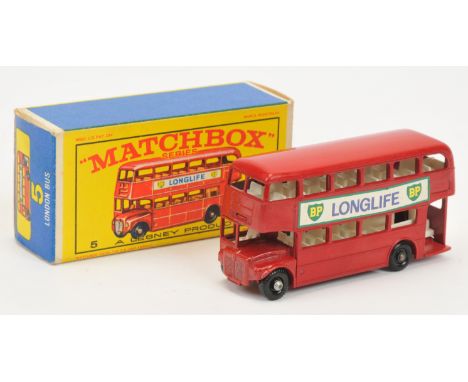Matchbox Regular Wheels 5d London Routemaster Bus "BP Longlife" - Stannard Code 1 red body, white interior, type A base, 36-t