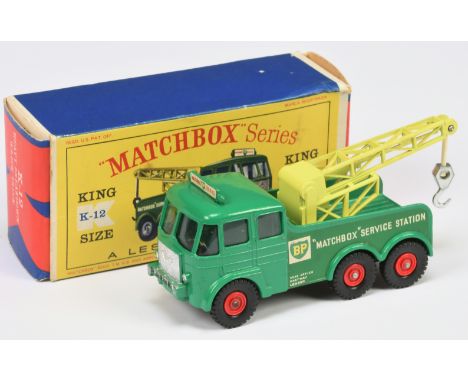 Matchbox King Size K12 Foden BP Heavy Wreck Truck - green body with silver trim to grille headlamps &amp; front bumper, separ