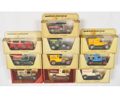 Matchbox Models of Yesteryear a group of harder to find wheel variations to include Y3 Ford Model T Tanker "Carnation" - gold