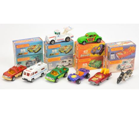 Matchbox Superfast a boxed group of Unusual Vehicles to include, (1) 54e NASA Tracking Vehicle - clear windows, red interior 