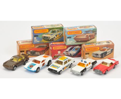 Matchbox Superfast mixed car group (1) 3c Porsche 911/930 Turbo - metallic brown body, clear windows, pale yellow interior, 5