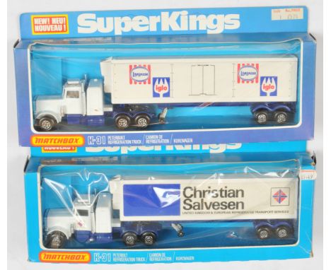 Matchbox Superkings, a boxed pair to include, both K-31 Peterbilt Refrigeration Truck (1) "Christian Salvesen" (2) Langnese I