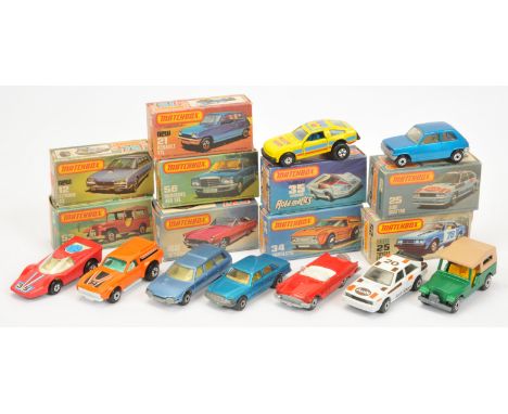 Matchbox Superfast a mixed boxed group of Sports Cars and similar to include, 21c Renault 5TL, 25d Audi Quatro, 25e Toyota Ce