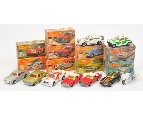 Matchbox Superfast a mixed boxed group of Sports Cars and similar to include, 21c Renault 5TL, 25d Audi Quatro, 62d Chevrolet