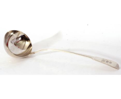 George III silver Fiddle pattern sauce ladle of typical form, London 1813, makers William Eley, William Fearn &amp; William C