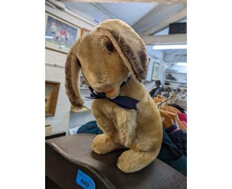 A Steiff Rabbit with a tag in its ear Location: 
