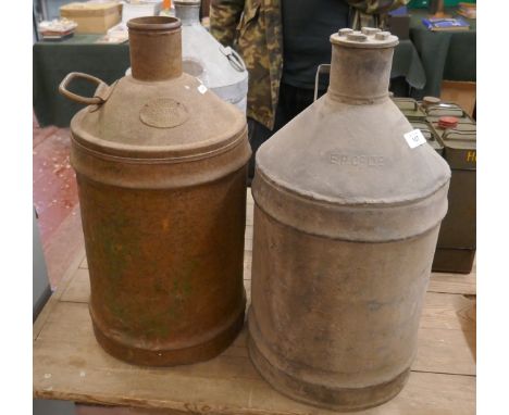 2 vintage galvanised fuel cans - Castrol &amp; E.P. Co Ltd 