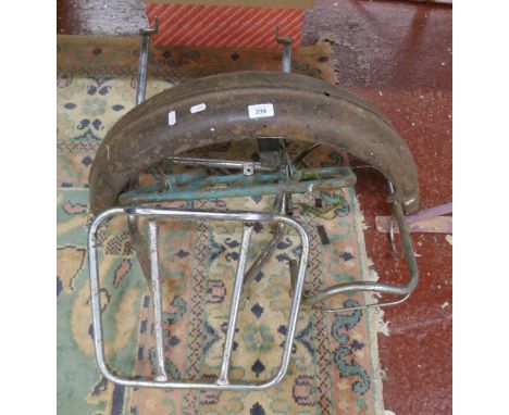 Collection of motorbike rear carriers &amp; a mud guard 