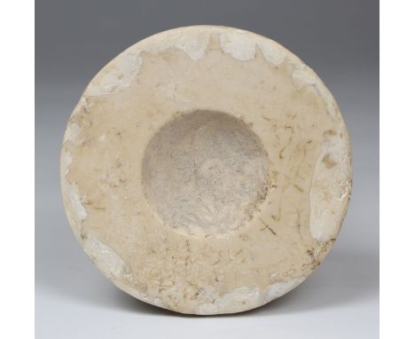 ITEM: Cosmetic bowl / paletteMATERIAL: StoneCULTURE: Iron AgePERIOD: 8th - 6th Century B.CDIMENSIONS: 20 mm x 88 mm diameterC