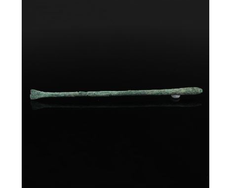 ITEM: StylusMATERIAL: BronzeCULTURE: RomanPERIOD: 1st - 3rd Century A.DDIMENSIONS: 142 mm x 9 mmCONDITION: Good conditionPROV