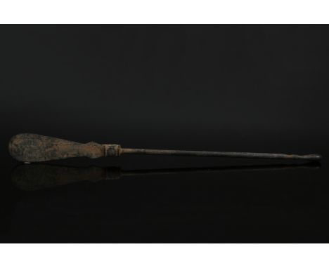 ITEM: Medical instrument, Spatula probeMATERIAL: BronzeCULTURE: RomanPERIOD: 1st - 3rd Century A.DDIMENSIONS: 175 mm x 16 mmC