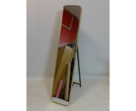 A contemporary gilt dressing mirror, with easel support, H.151 W.31cm 