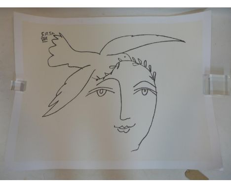 After Picasso, 'Visage de la Paix VIII', Lithograph, unframed 