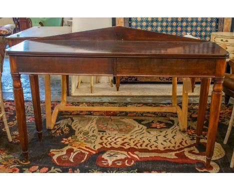 SERVING TABLE, Victorian mahogany with a pediment back above one dummy and one real drawer on faceted turned supports, 152cm 