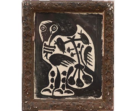 PABLO PICASSO 'Great Owl', rare lithograph, printed by Young &amp; Klein of Cincinnati, 1959, 40cm x 32cm, French wooden fram
