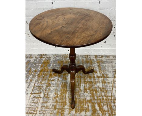 TRIPOD TABLE, George III mahogany circa 1780, circular tilt top above turned column and tripod supports, 70cm x 54cm x 54cm. 