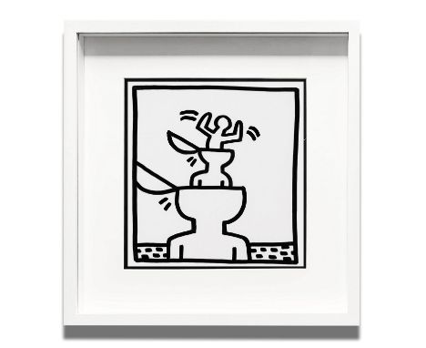 KEITH HARING Untitled (Russian Doll), 1982, lithograph, published by Tony Shafrazy Gallery NY, edition of 2000, 23cm x 23cm, 