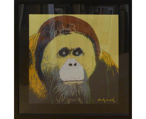 ANDY WARHOL 'Orangutan', 1983, lithograph, numbered 412/2400, CMOA stamp on reverse, printed on Lenox Museum card, 60cm x 60c