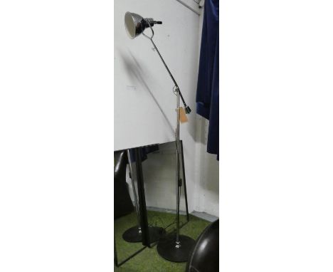 FLOOR LAMP, 1950's English style, polished metal, 187cm H at tallest approx. 