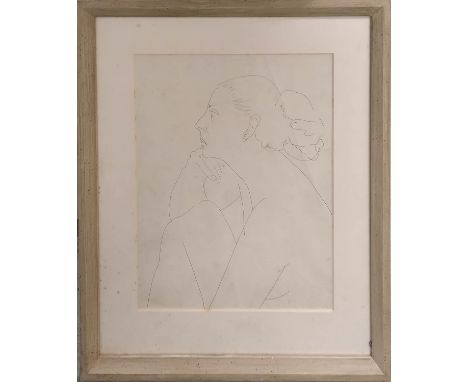 ATTRIBUTED TO JOHN HENRY BRADLEY STORRS (1885-1956 USA) 'Portrait of Marguerite de Ville Chabrol, the artists' wife', ink on 